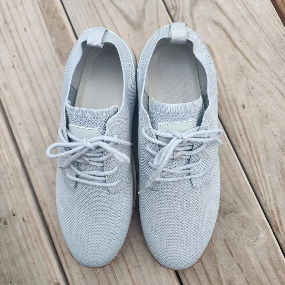 LSIDORYC Mens Gray Breeze Lace-Up Lightweight Casual Comfort Sneakers Sz 10.5/11